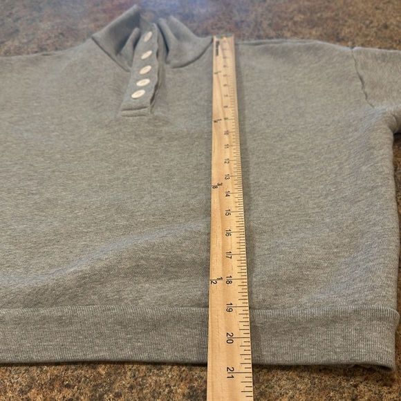 NSF French Terry Sweater Size Medium Gray Funnel Neck Half Button Front - Picture 12 of 13